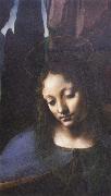 Leonardo  Da Vinci Detail of Madonna of the Rocks oil painting reproduction